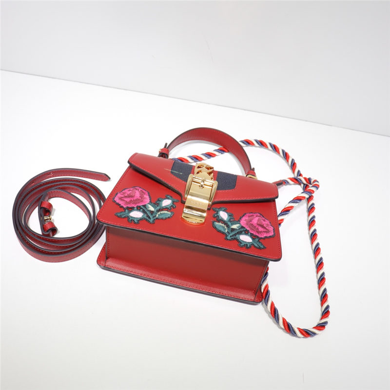 Sylvie leather mini bag Leather 470270 Flower Red high