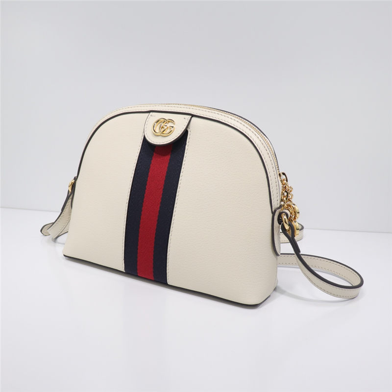 Ophidia small shoulder bag white leather high