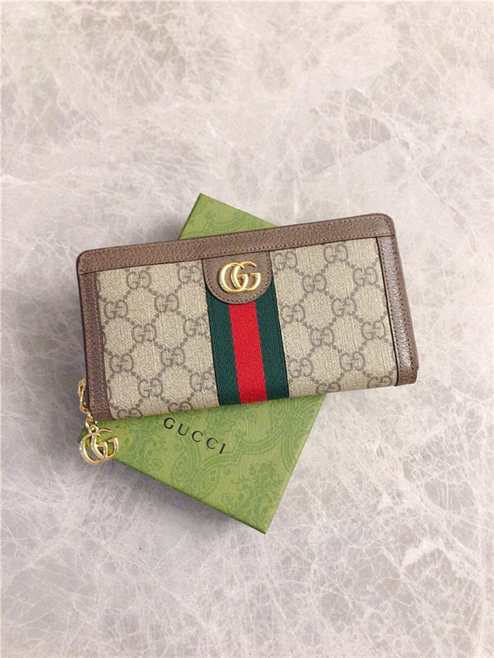 Ophidia GG zip around wallet GG Supreme canvas 523154 high