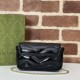 GG MARMONT MATELASSÉ SUPER MINI BAG 476433 Black Patent High