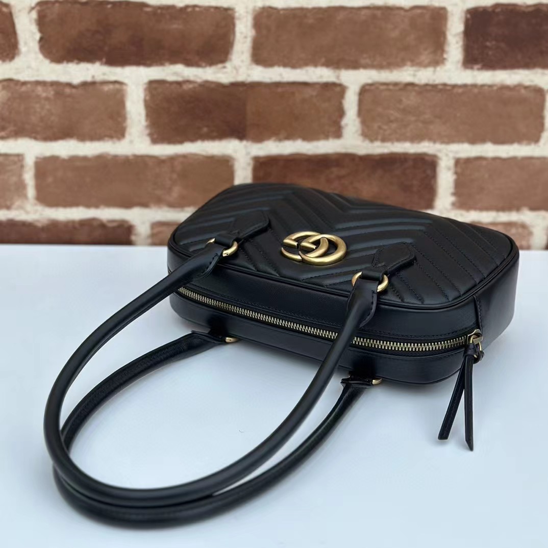 GG Marmont shoulder bag Leather Balck High