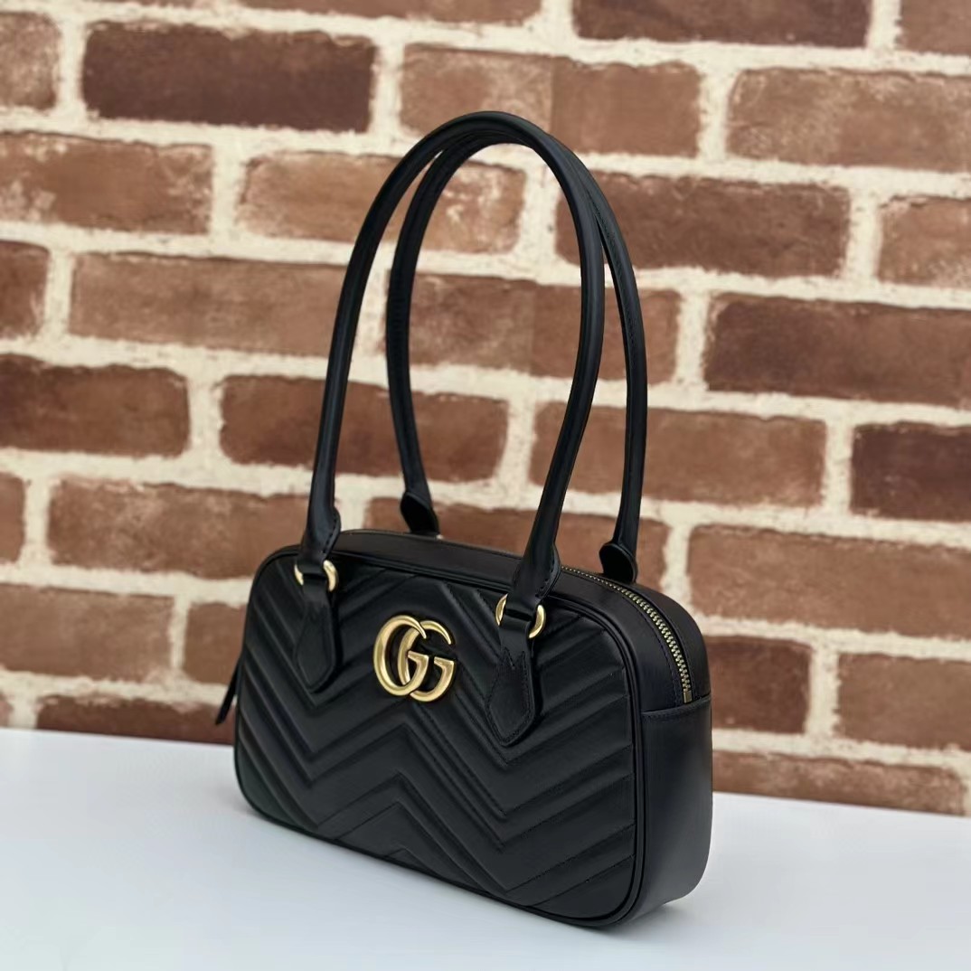 GG Marmont shoulder bag Leather Balck High