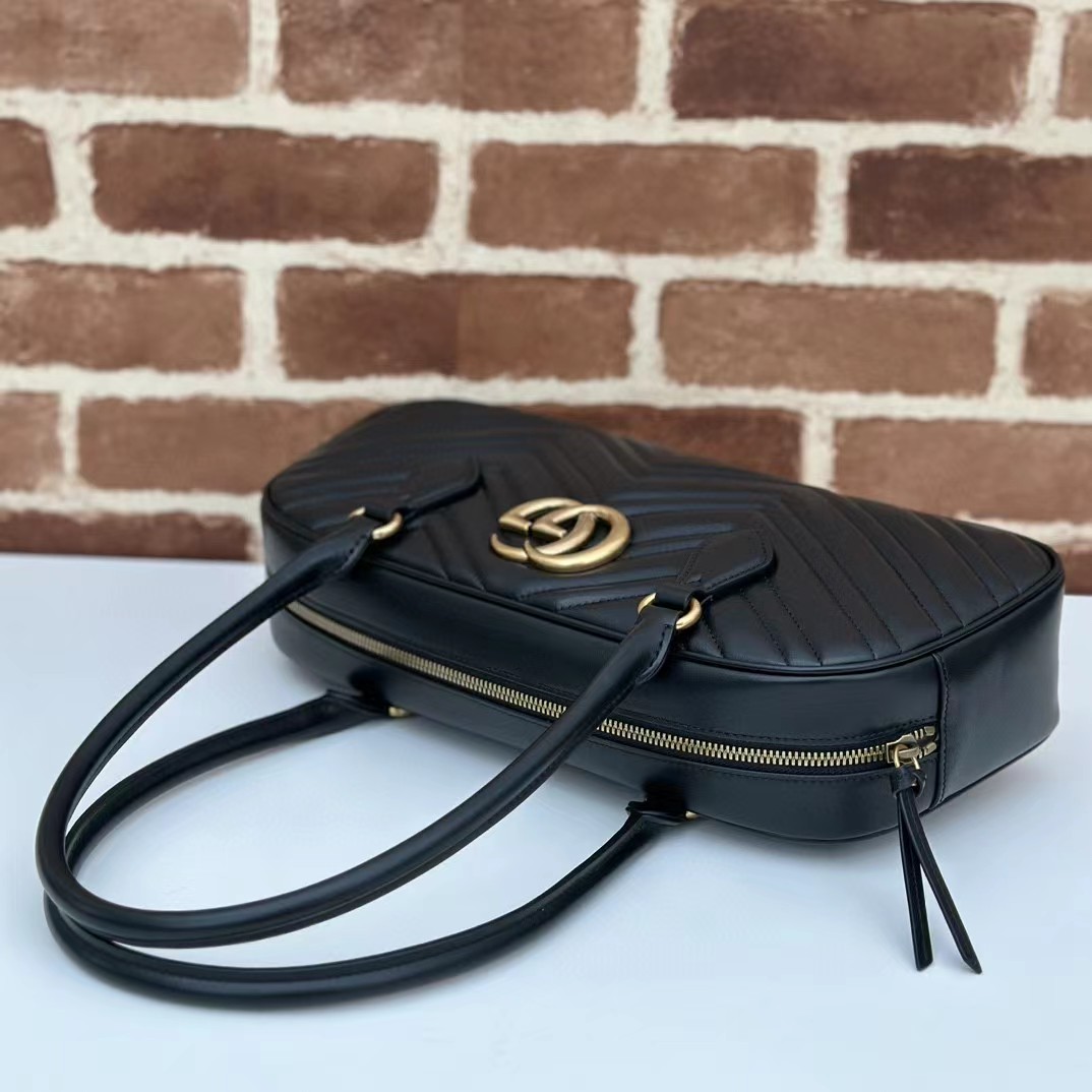 GG Marmont shoulder bag Leather Balck High