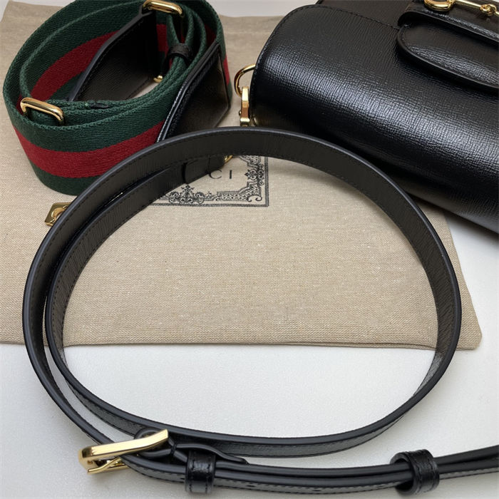 Gucci Horsebit 1955 mini bag 658574 Leather Black High