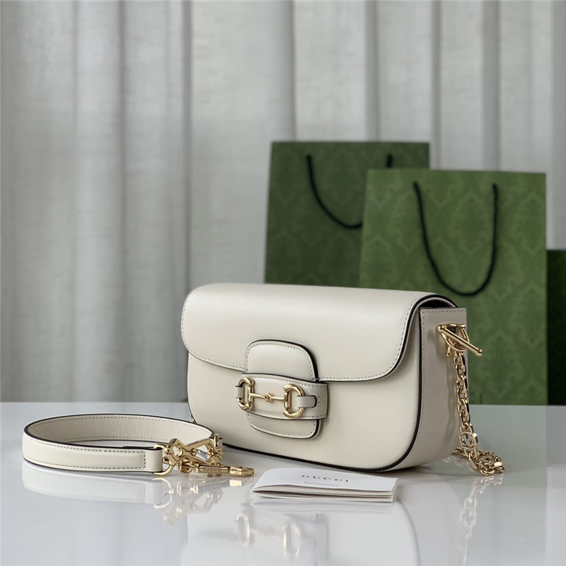 GUCCI HORSEBIT 1955 SMALL SHOULDER BAG 735178 White High