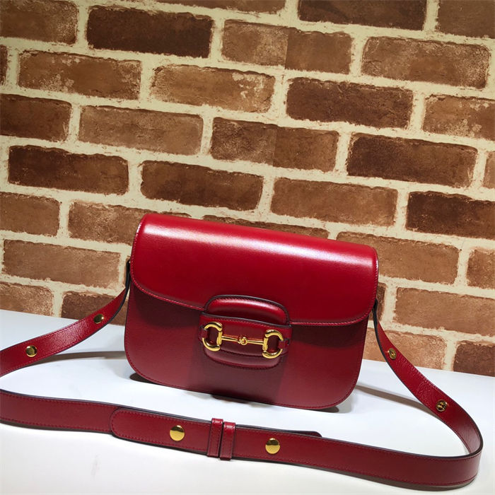 Gucci Horsebit 1955 shoulder bag 602204 Red leather high