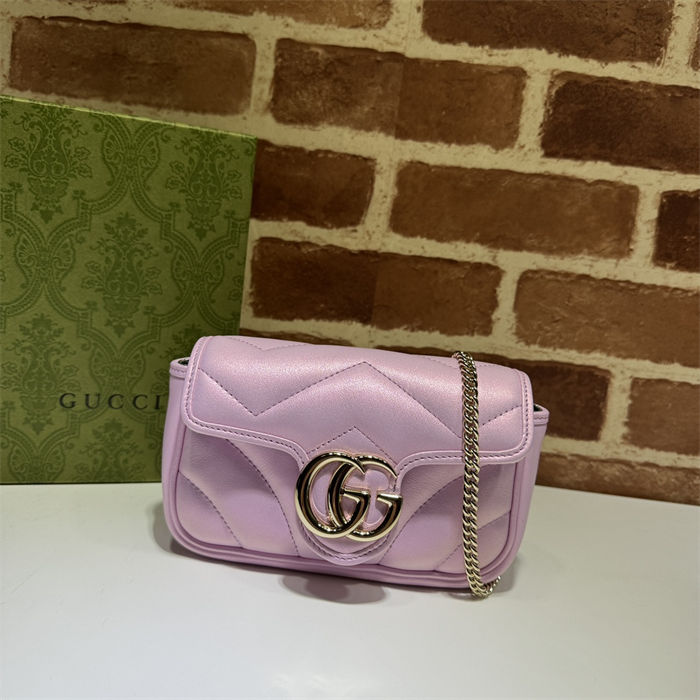 GG MARMONT MATELASSÉ SUPER MINI BAG 476433-Fresh Pink High