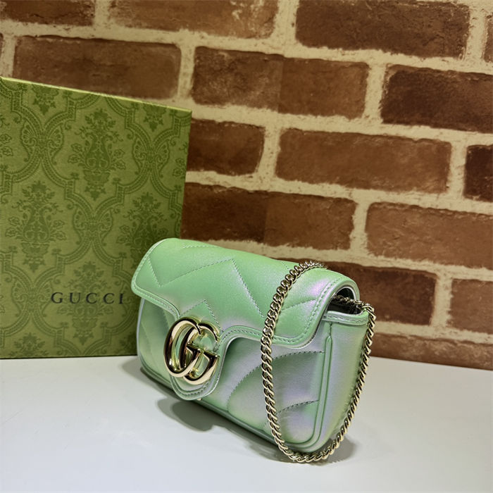 GG MARMONT MATELASSÉ SUPER MINI BAG 476433-Fresh Green High