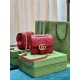 GG MARMONT MINI SHOULDER BAG 739682 Leather Red high