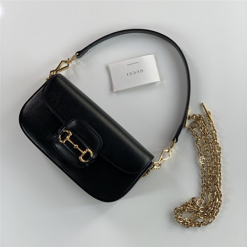 GUCCI HORSEBIT 1955 SMALL SHOULDER BAG 735178 Black High