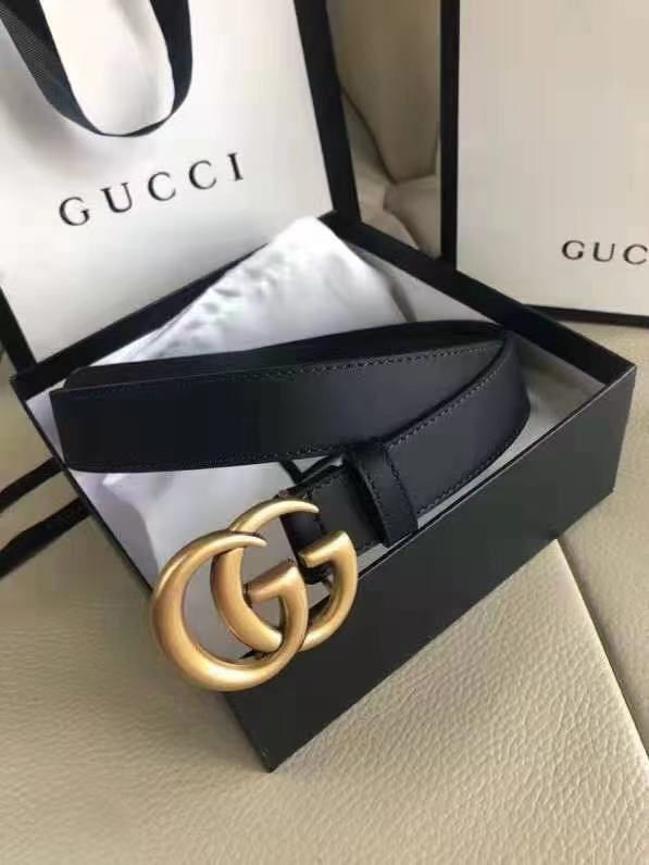 Gucci Leather belt with Double G buckle 30MM High