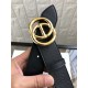 Gucci Leather belt with Double G buckle Gold 38mm High