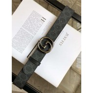 Gucci GG belt with interlocking G buckle Pewter 38mm High