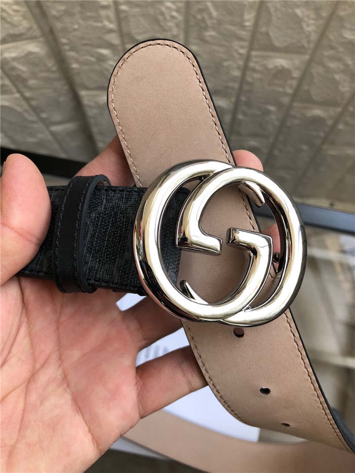 Gucci GG belt with interlocking G buckle Silver 38mm High