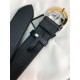 Gucci Leather belt with G buckle Silver/Gold 38mm High