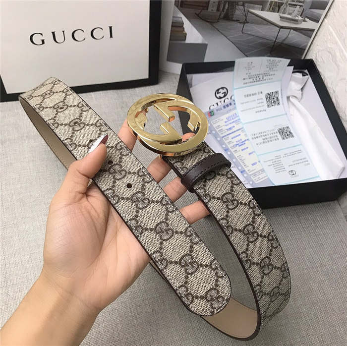 Gucci GG Supreme belt with G buckle 35/38mm High