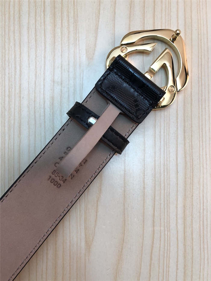 Gucci GG Supreme belt with G buckle Gold High