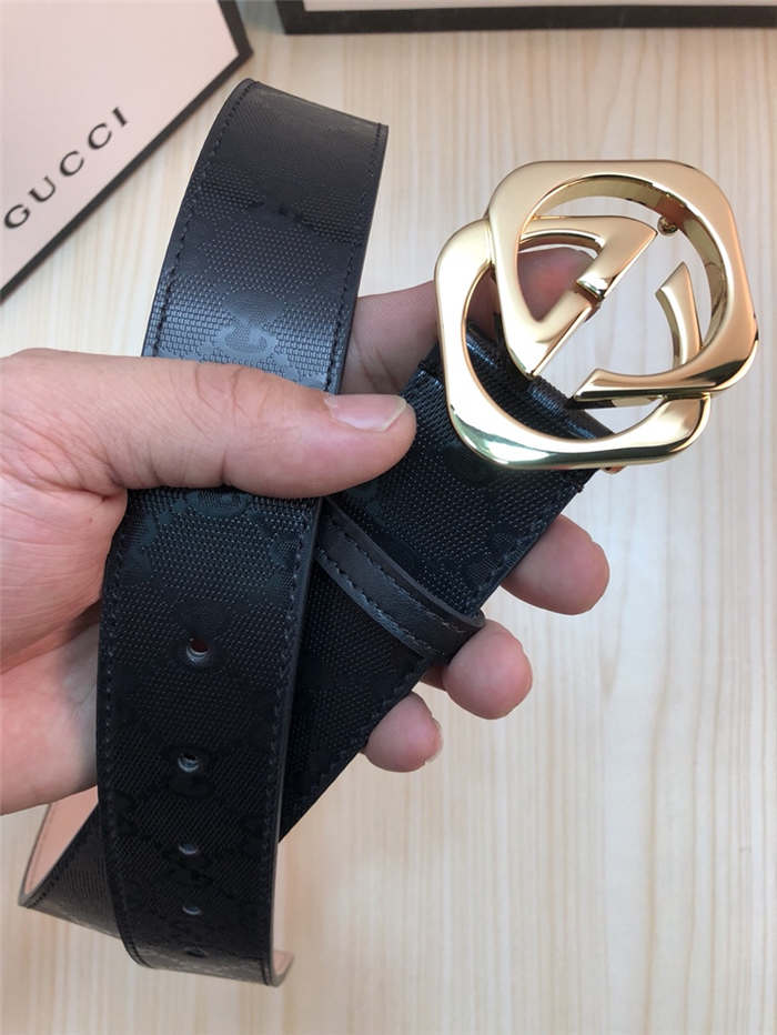 Gucci GG Supreme belt with G buckle Gold High