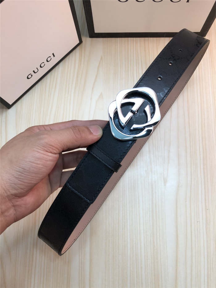 Gucci GG Supreme belt with G buckle Silver High