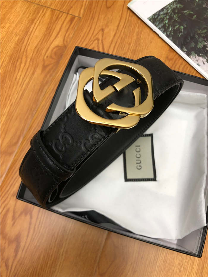 Gucci Signature belt with G buckle 38mm Gold High