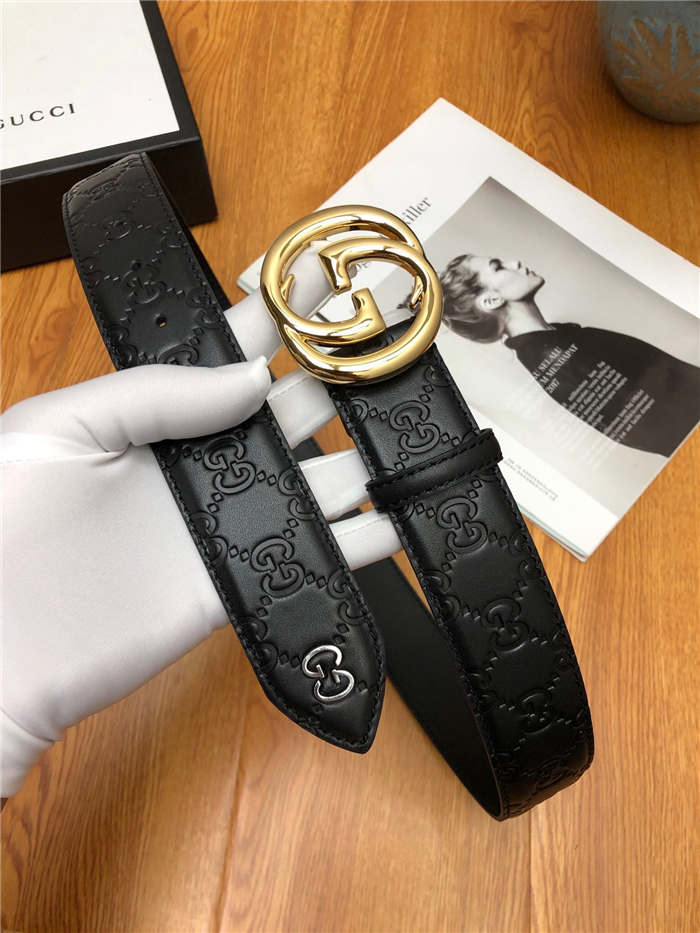 Gucci Signature belt with interlocking G buckle 38mm Gold High