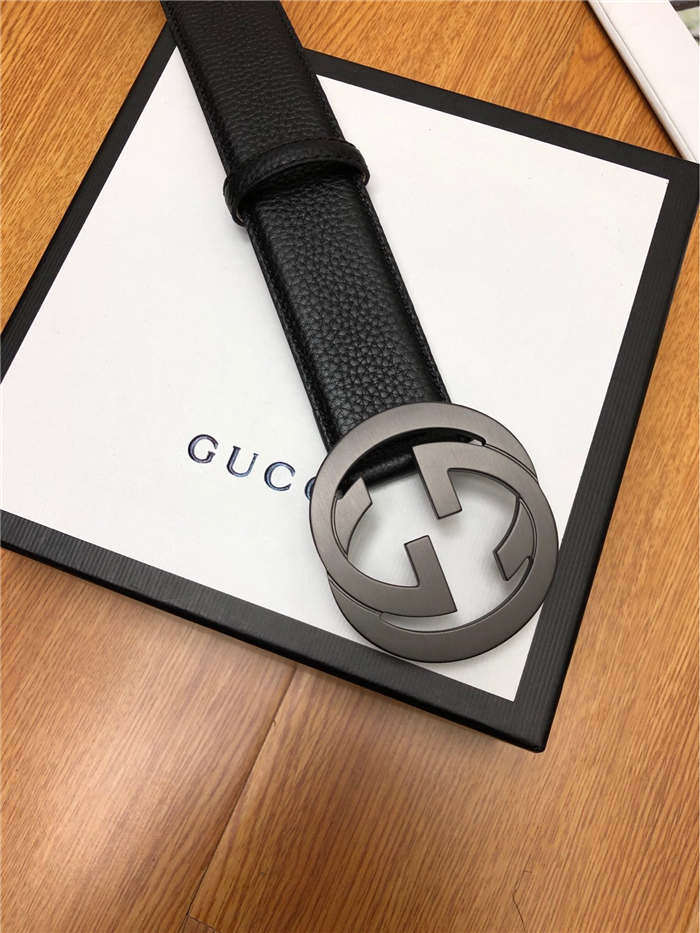 Gucci Leather belt with interlocking G buckle 40mm High