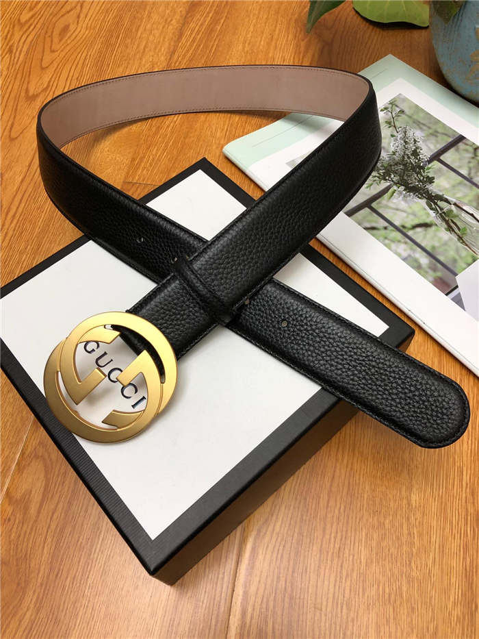 Gucci Leather belt with interlocking G buckle 40mm High