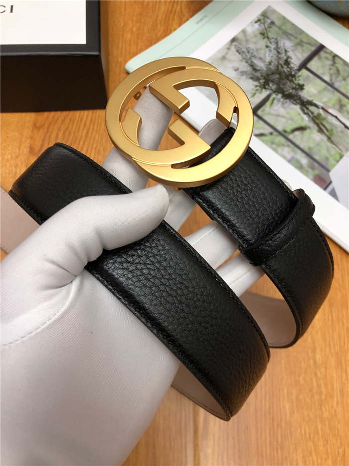 Gucci Leather belt with interlocking G buckle 40mm High