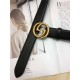 Gucci Leather belt with interlocking G buckle 38mm Anti-Gold High