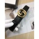 Gucci Leather belt with interlocking G buckle 38mm Gold High