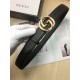 Gucci Leather belt with interlocking G buckle 38mm Gold High