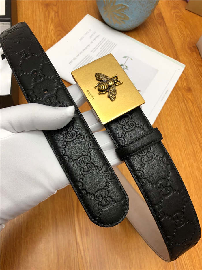 Gucci Signature belt with Bee buckle 38mm High