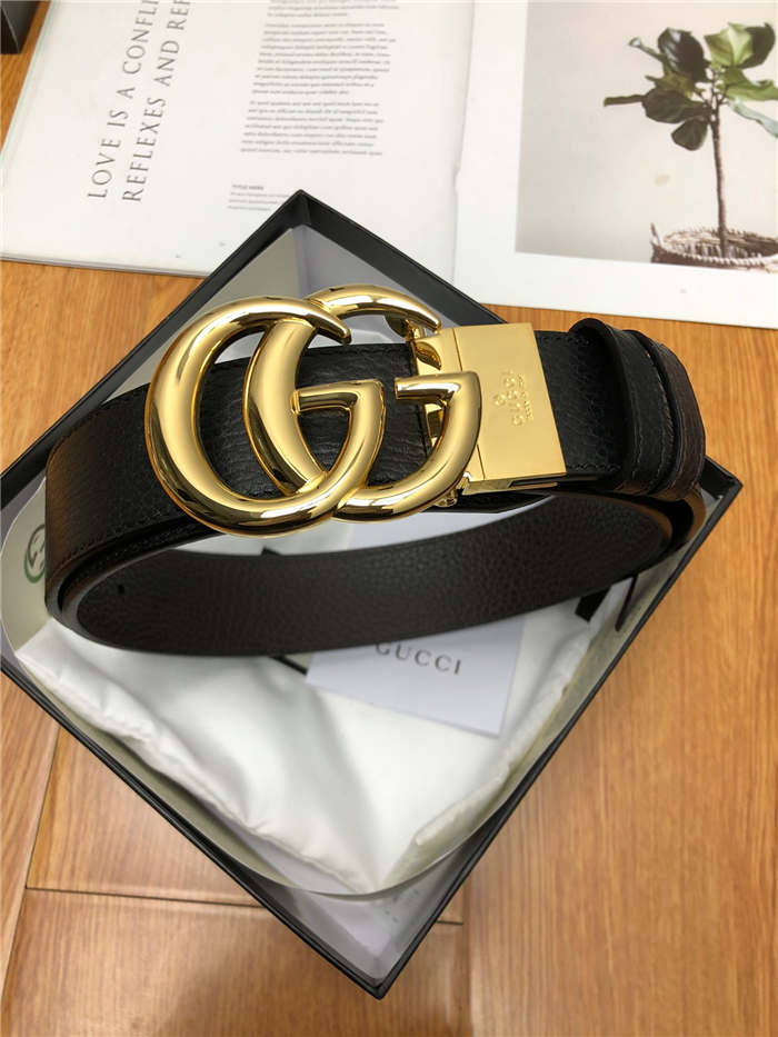 Gucci Reversible belt with Double G buckle 38mm Gold High