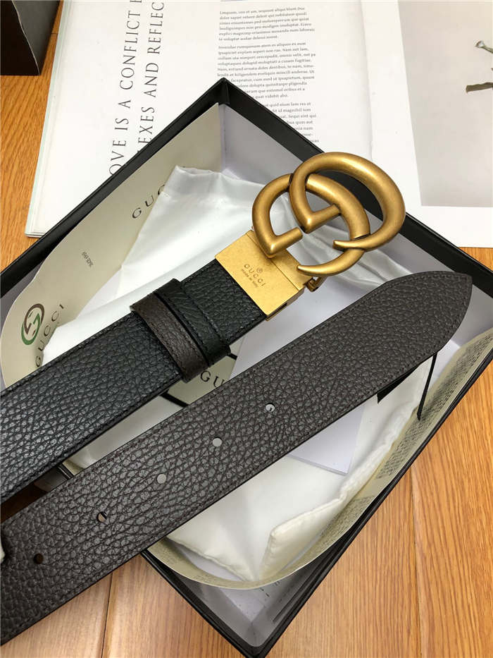 Gucci Reversible belt with Double G buckle 38mm Anti-Gold High