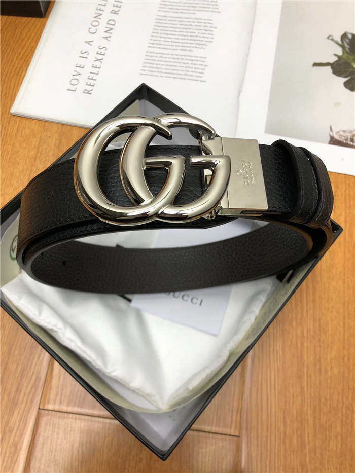 Gucci Reversible belt with Double G buckle 38mm Silver High