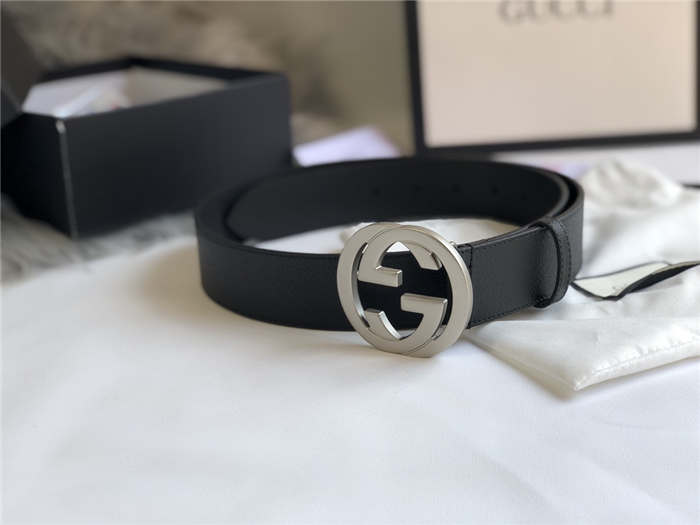 Gucci Leather belt with interlocking G buckle 38mm High