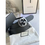 Gucci Leather belt with interlocking G buckle 38mm High