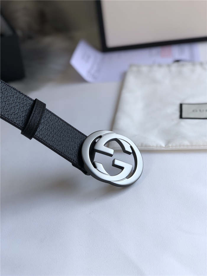 Gucci Leather belt with interlocking G buckle 38mm High