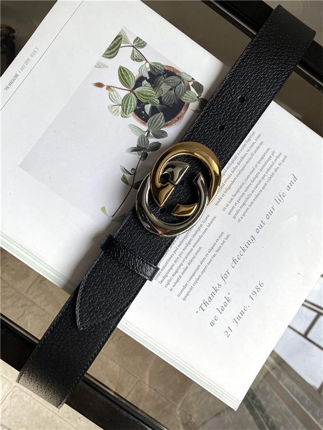 Gucci Leather belt with interlocking G buckle 38mm High