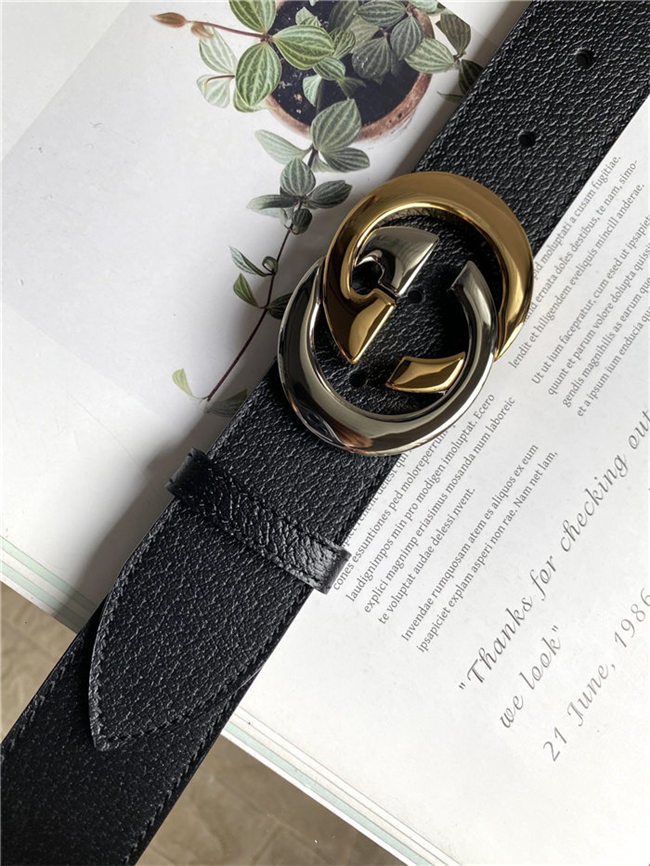 Gucci Leather belt with interlocking G buckle 38mm High