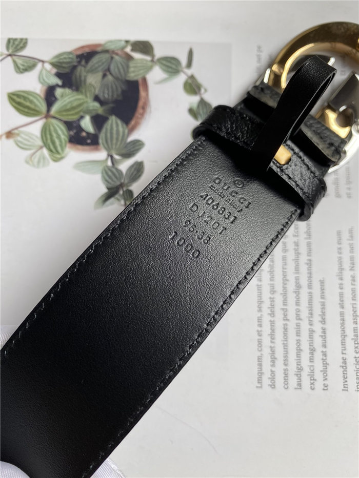 Gucci Leather belt with interlocking G buckle 38mm High