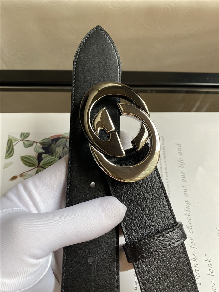 Gucci Leather belt with interlocking G buckle 38mm High