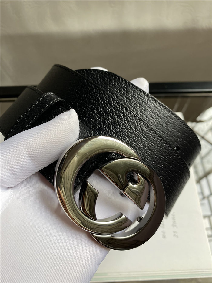 Gucci Leather belt with interlocking G buckle 38mm High