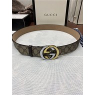 Gucci GG Supreme belt with G buckle 38mm Beige/Ebony High