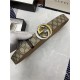 Gucci GG Supreme belt with G buckle 38mm Beige/Ebony High