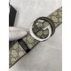 Gucci GG Supreme belt with G buckle 38mm Beige/Blue High