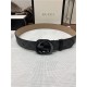 Gucci GG Supreme belt with G buckle 38mm Black/Grey High