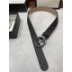 Gucci GG Supreme belt with G buckle 38mm Black/Grey High