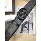 Gucci GG Supreme belt with G buckle 38mm Black/Grey High