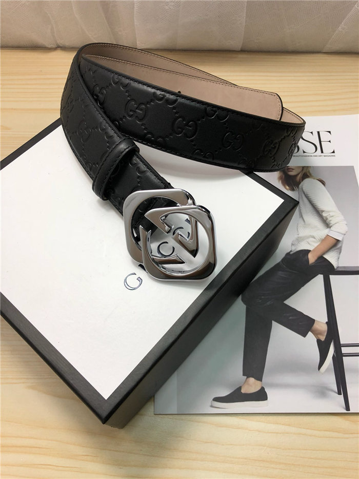 Gucci Signature belt with G buckle 38mm Silver High